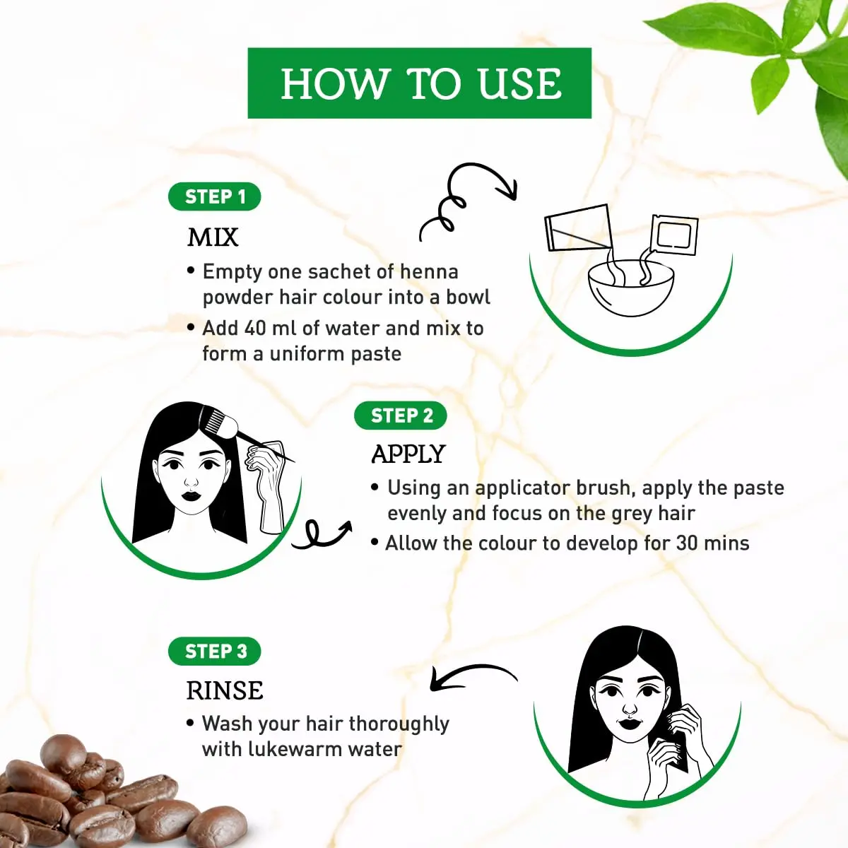 Vatika Henna dark brown hair color provides extreme nourishment and grey coverage without ammonia.