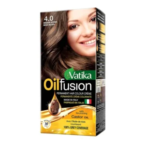 Vatika Naturals medium brown hair color covers gray and nourishes hair with natural ingredients, leaving it healthy and vibrant.