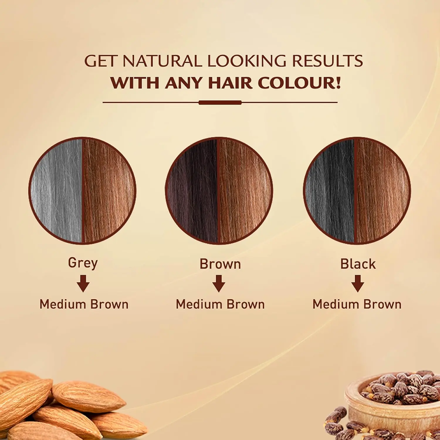 Vatika Naturals medium brown hair color covers gray and nourishes hair with natural ingredients, leaving it healthy and vibrant.