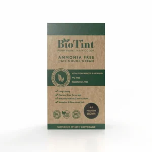 This vegan medium brown hair color provides complete grey coverage and radiant shine, while nourishing hair with argan oil and vegan keratin.