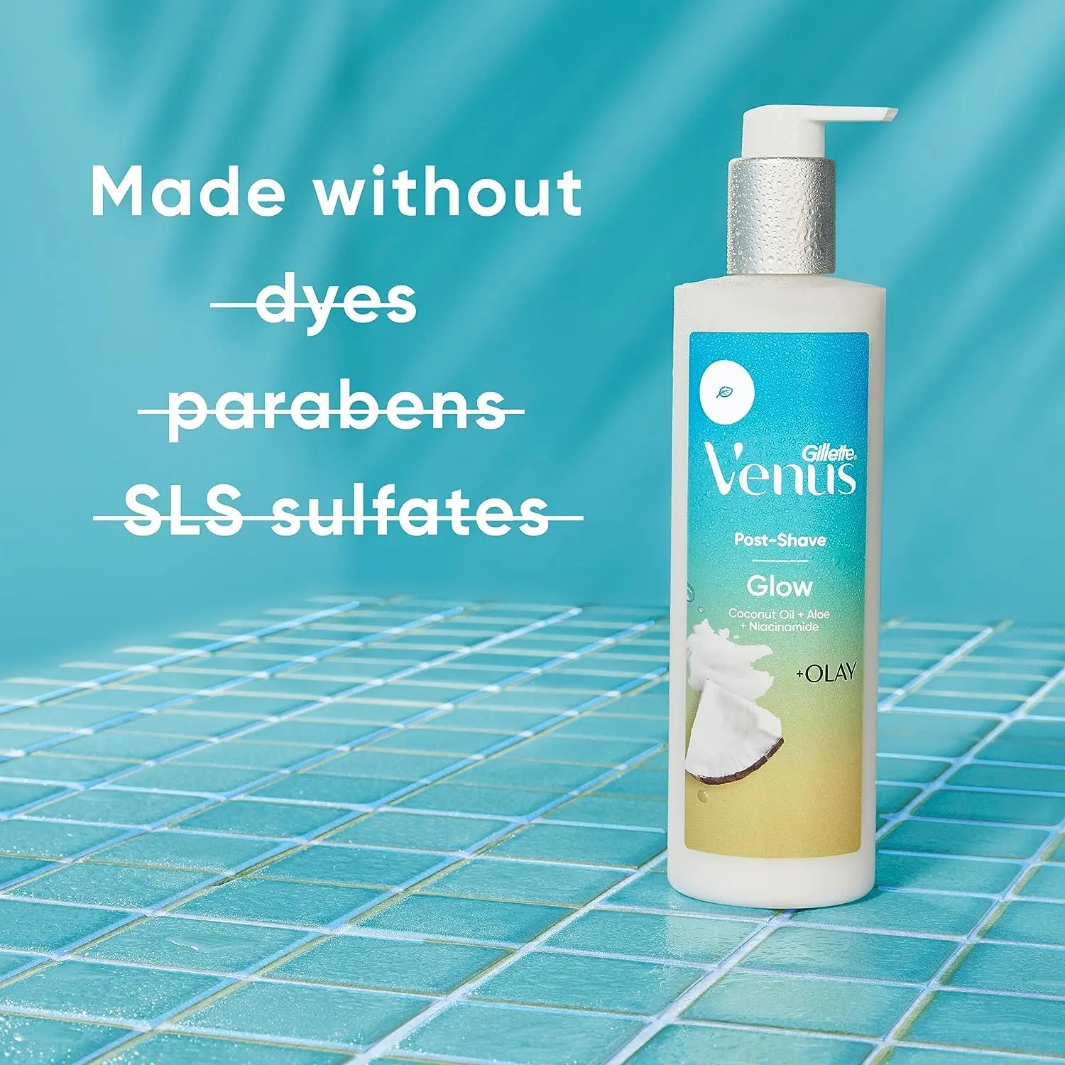 Gillette Venus post-shave oil infused moisturizer soothes skin and provides lasting hydration after shaving, leaving a radiant glow.