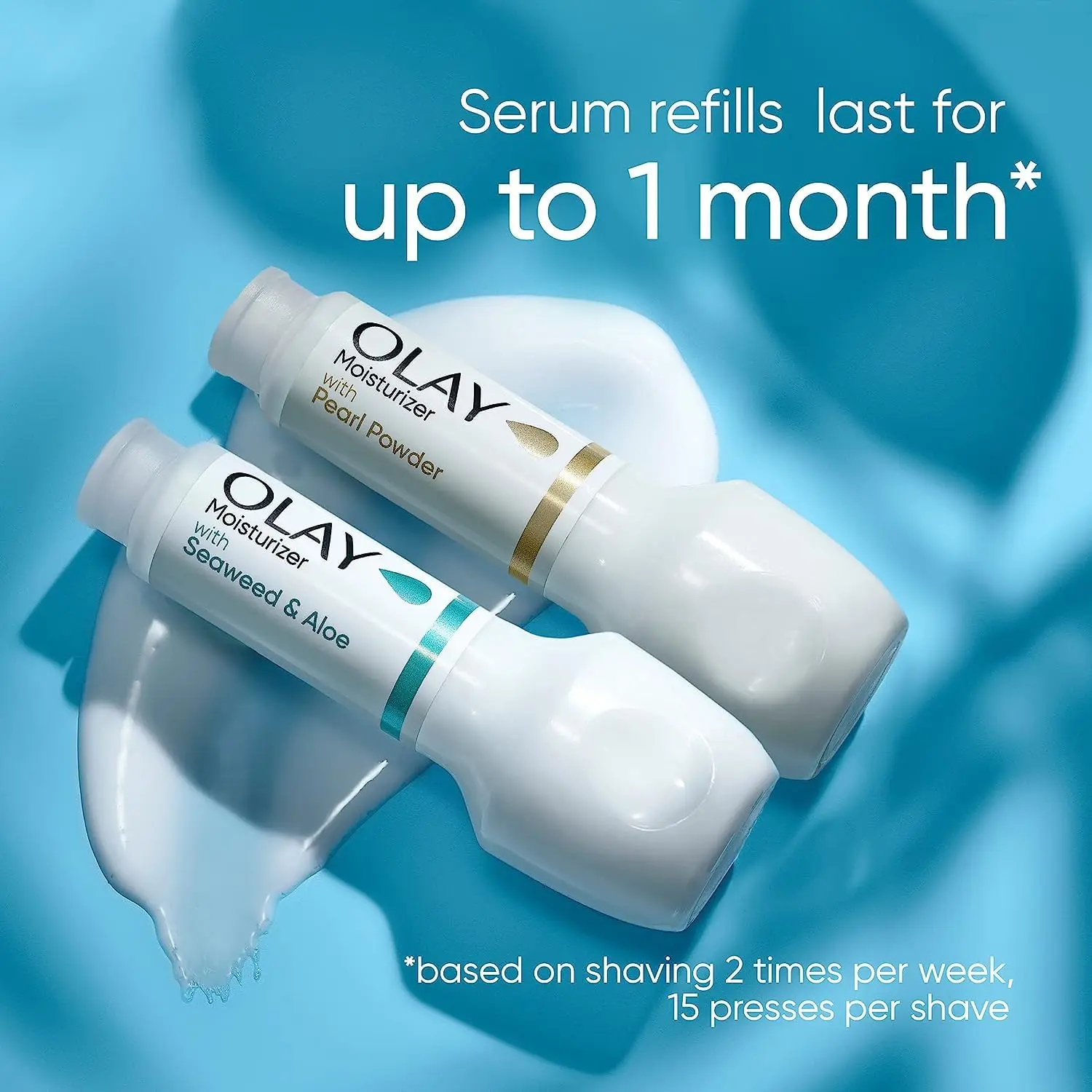 Four Venus Radiant Skin razor refills with Olay Pearl Powder moisturizer and a floral scent, designed to leave skin feeling fresh and smooth.