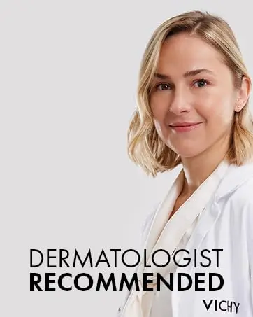 Bottle of Vichy Dercos Anti Dandruff Shampoo for Dry Hair, formulated to rebalance the scalp, eliminate dandruff, soothe itching and prevent recurrence.