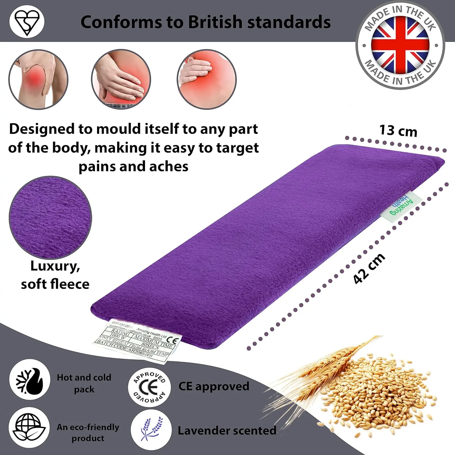 Violet Wheat Bag Lavender - UK Made Pain Relief - Image 2