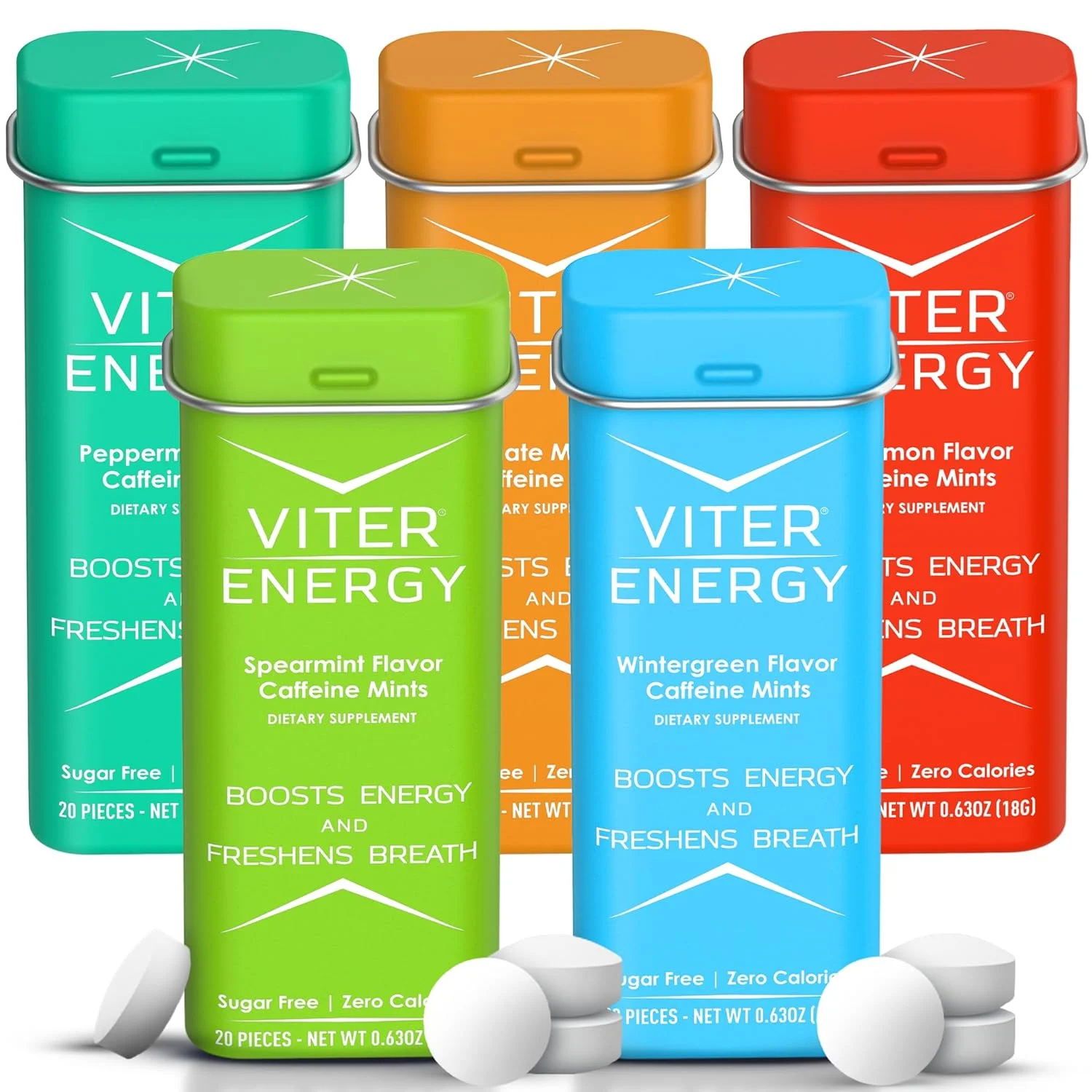 Viter Energy Mints - Caffeine & B Vitamins - Sugar Free