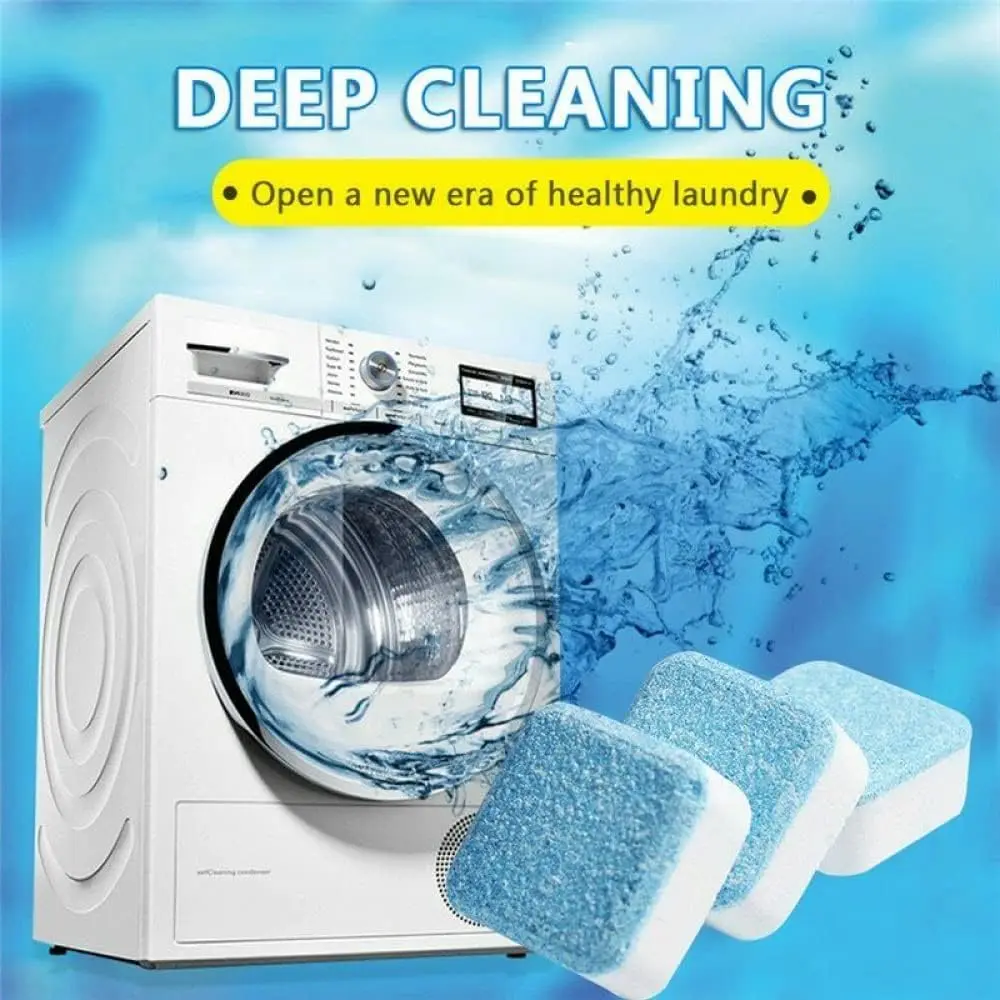Twelve washing machine cleaner tablets keep your HE or standard top and front load washer fresh and clean, eliminating odors and buildup.