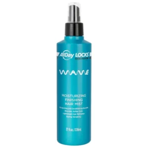 AllDay Locks finishing wave mist restores shine and moisture, leaving hair soft and bouncy with a lightweight formula perfect for enhancing natural waves.