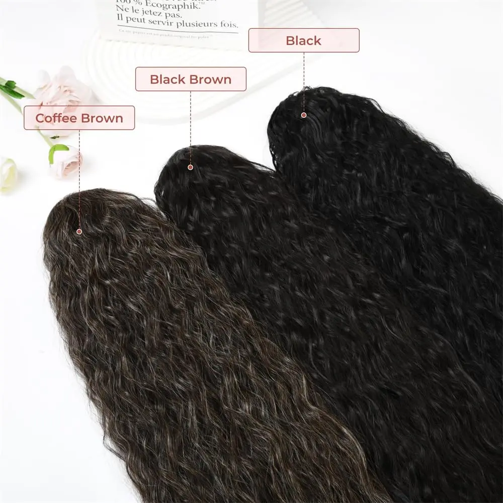 This 31-inch black wavy ponytail extension instantly adds volume and length with its soft, natural-looking mermaid waves.