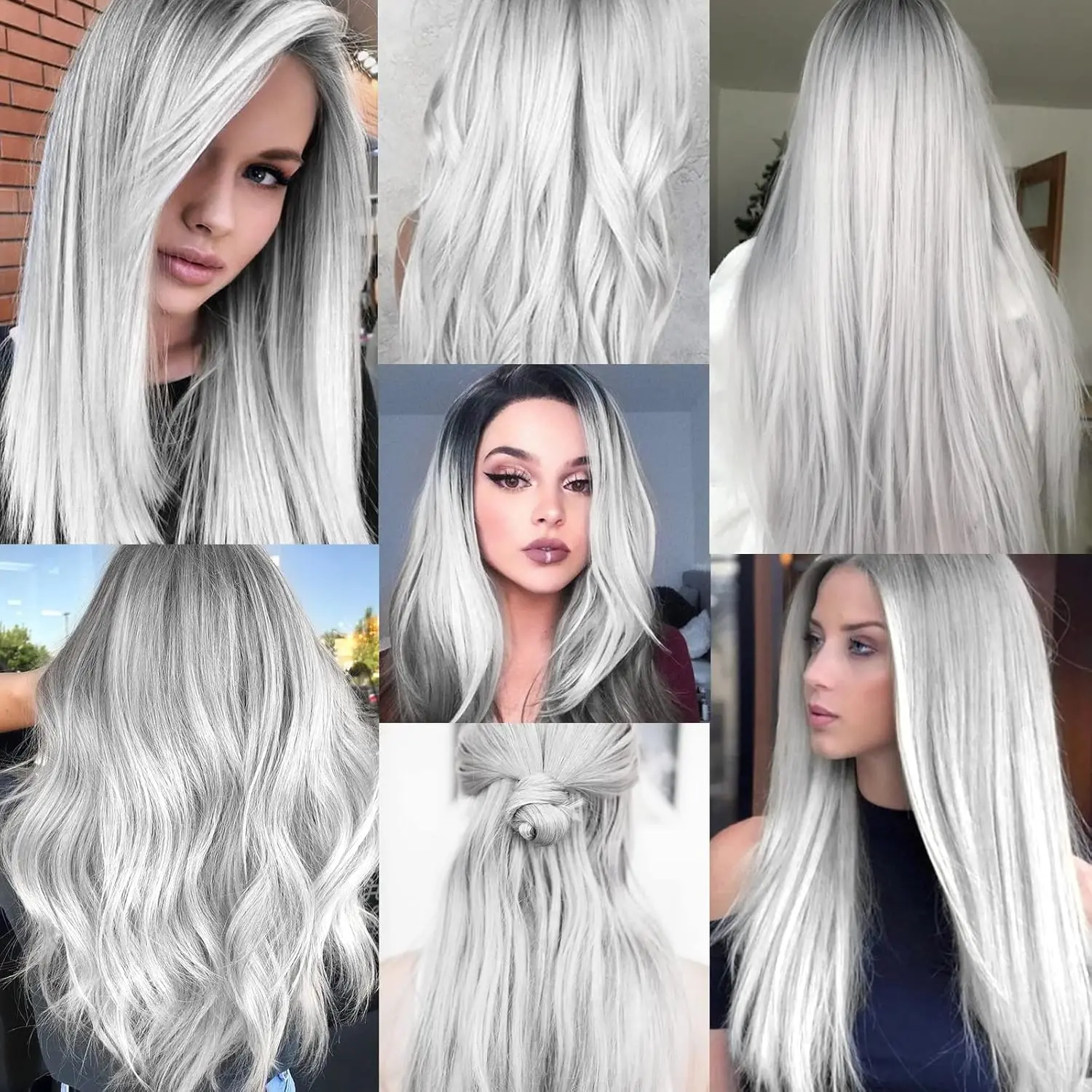 Ten white clip-in hair extensions, each 22 inches long, provide a fun and easy way to add a pop of color to your hair for parties, cosplay, or everyday style.