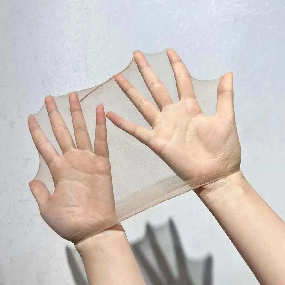 This image shows a 4-pack of nude stocking wig caps, designed for securing hair under wigs and matching all skin tones with their transparent nylon material and comfortable elastic band.