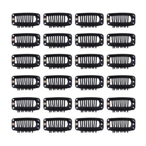 These black U-shape wig clips with rubber silicone are perfect for securing hair extensions and wigs comfortably and securely.