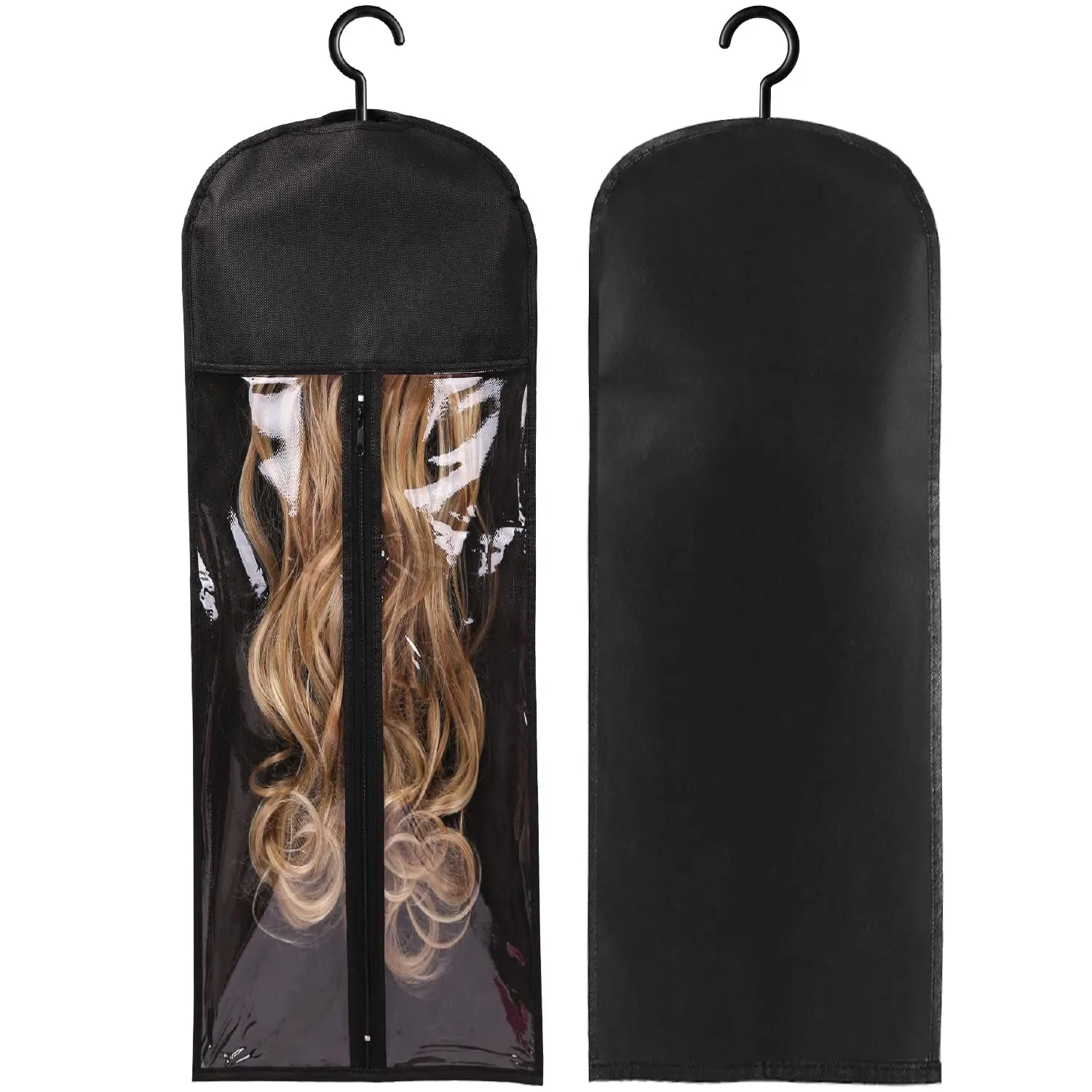 Keep your wigs dust-free, tangle-free, and organized with this 3-piece set of extra long wig storage bags featuring a convenient hanger design for easy closet storage and protection.