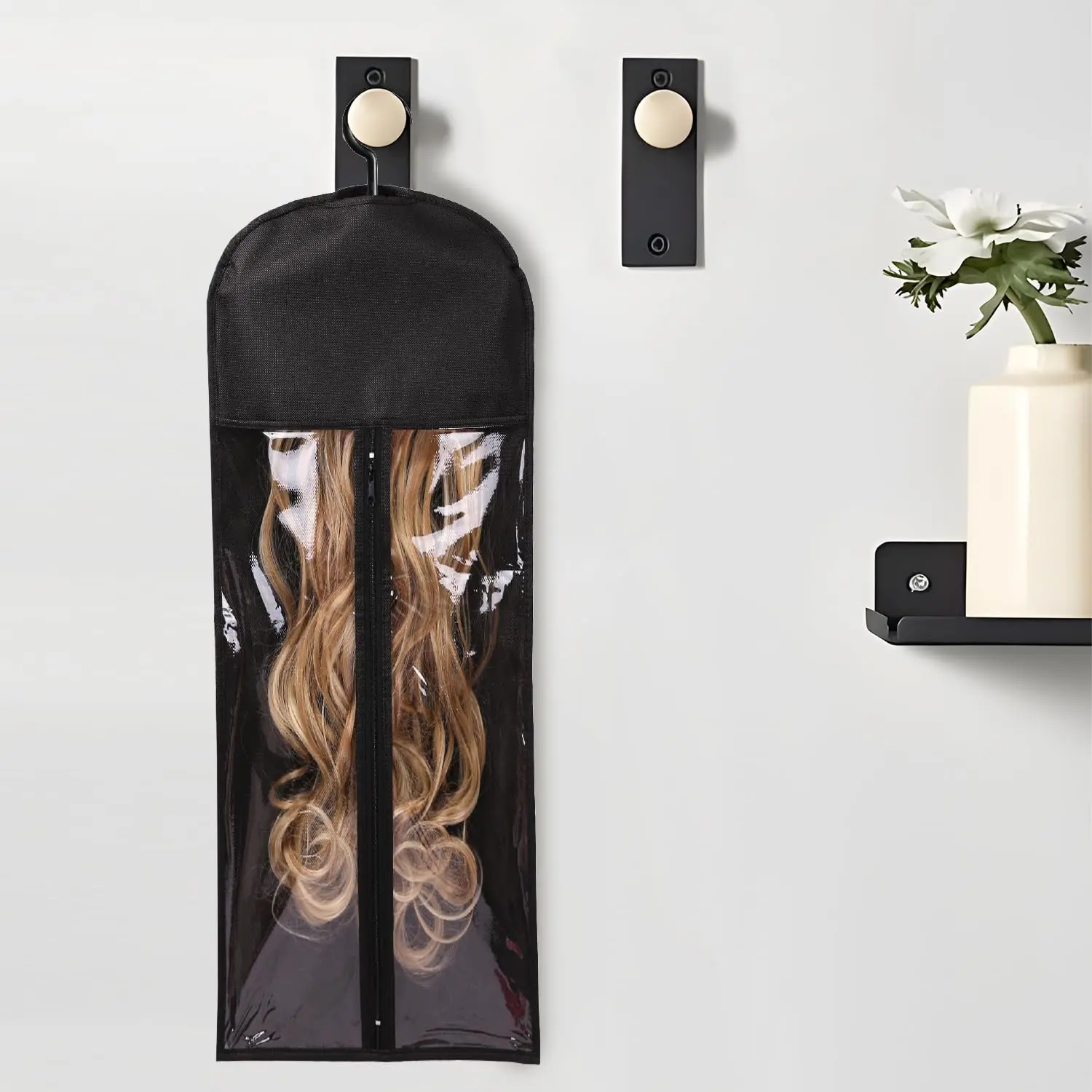 Keep your wigs dust-free, tangle-free, and organized with this 3-piece set of extra long wig storage bags featuring a convenient hanger design for easy closet storage and protection.