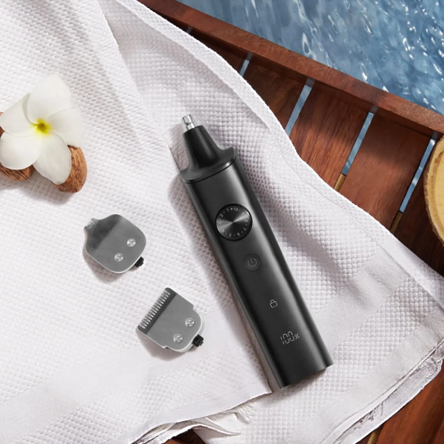 This Xiaomi grooming kit pro comes with multiple attachments for trimming beard, hair, nose, ear, and body hair and includes a convenient travel case.