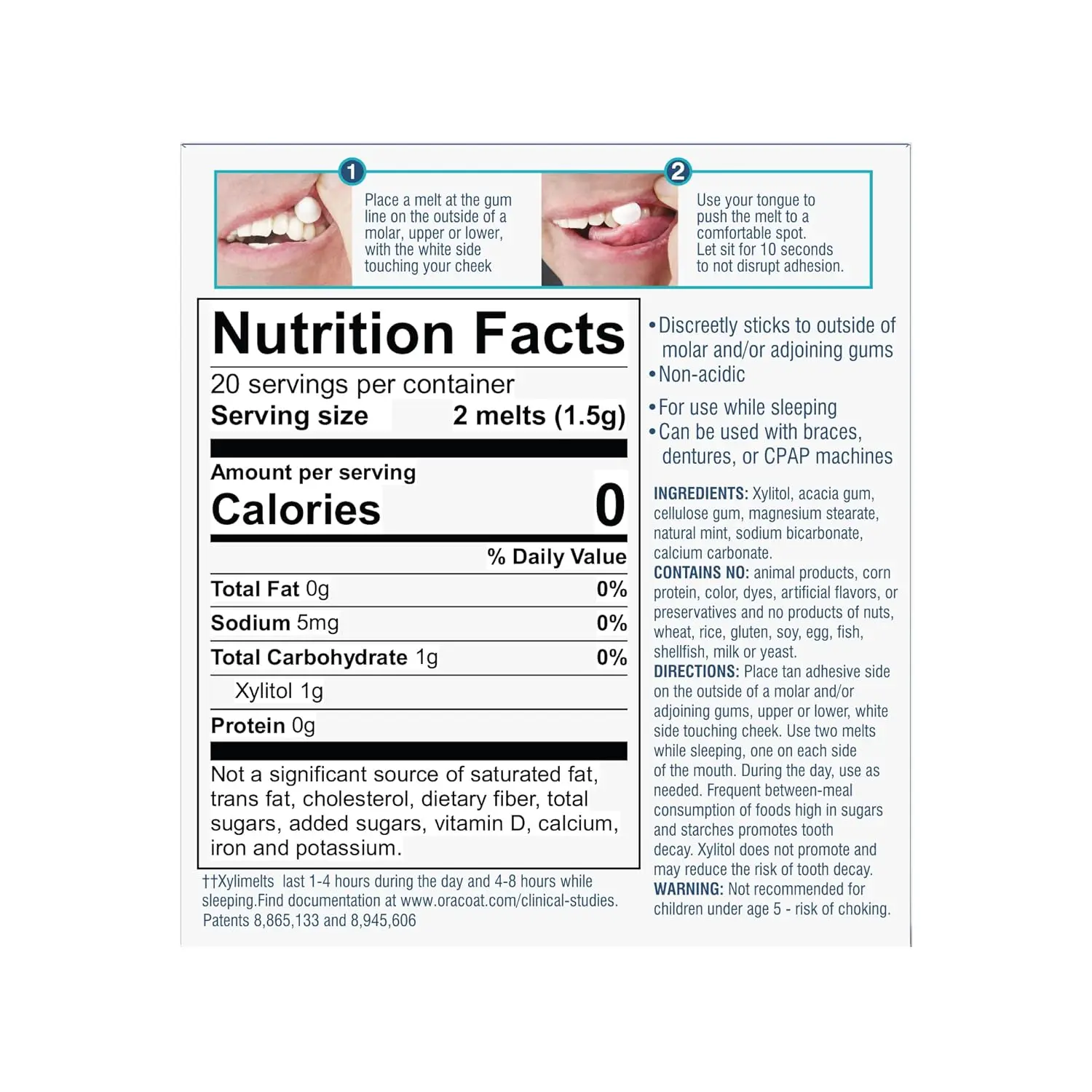 Four packs of Oracoat XyliMelts in mild mint flavor offer vegan, gluten-free, and dairy-free dry mouth relief.