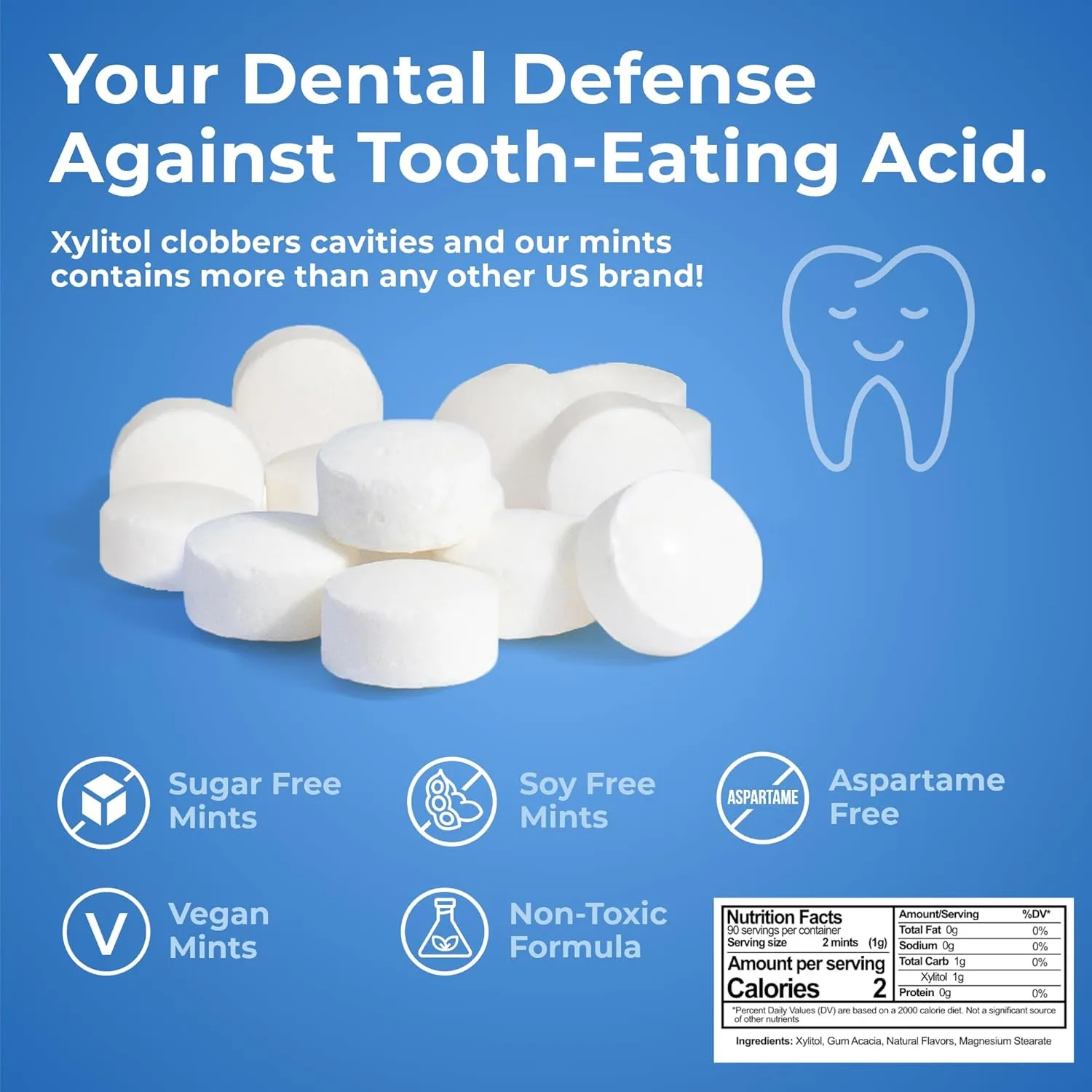 Xylitol Mints Fresh Fruit - 180 Count - Image 2