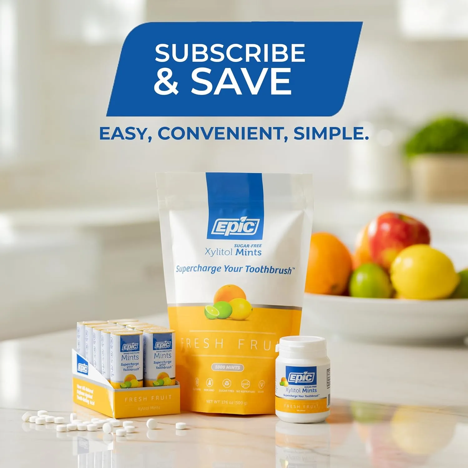 Xylitol Mints Fresh Fruit - 180 Count - Image 6