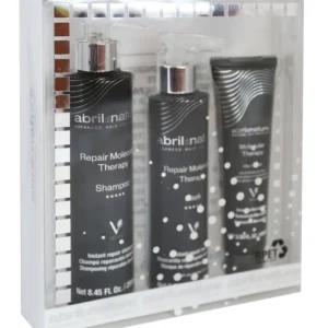 abril et nature professional hair care kit with shampoo, mask, and serum restores and repairs damaged hair, leaving it stronger, softer, and healthier.