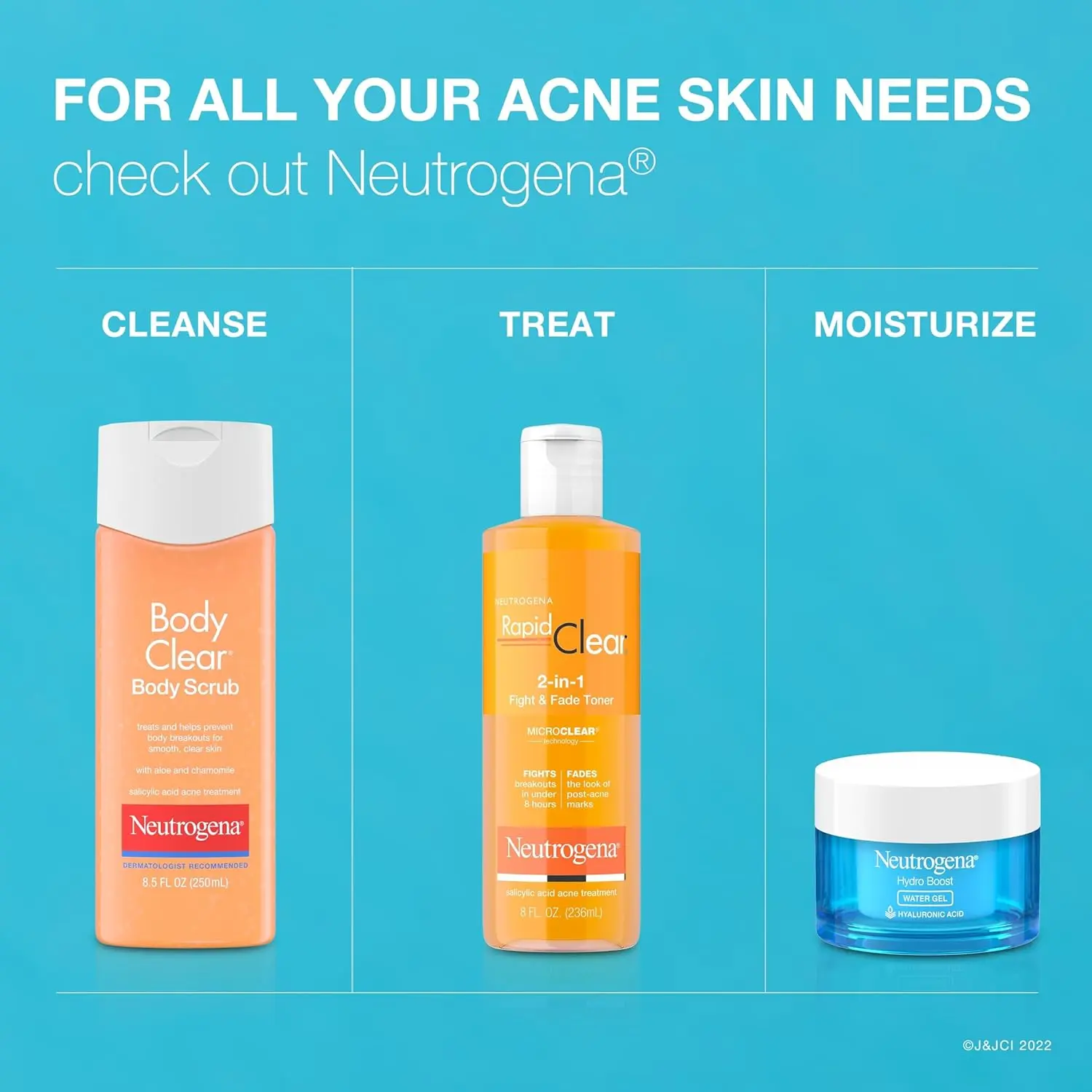 Neutrogena oil-free acne body scrub with salicylic acid exfoliates and treats breakouts on back, chest and shoulders.