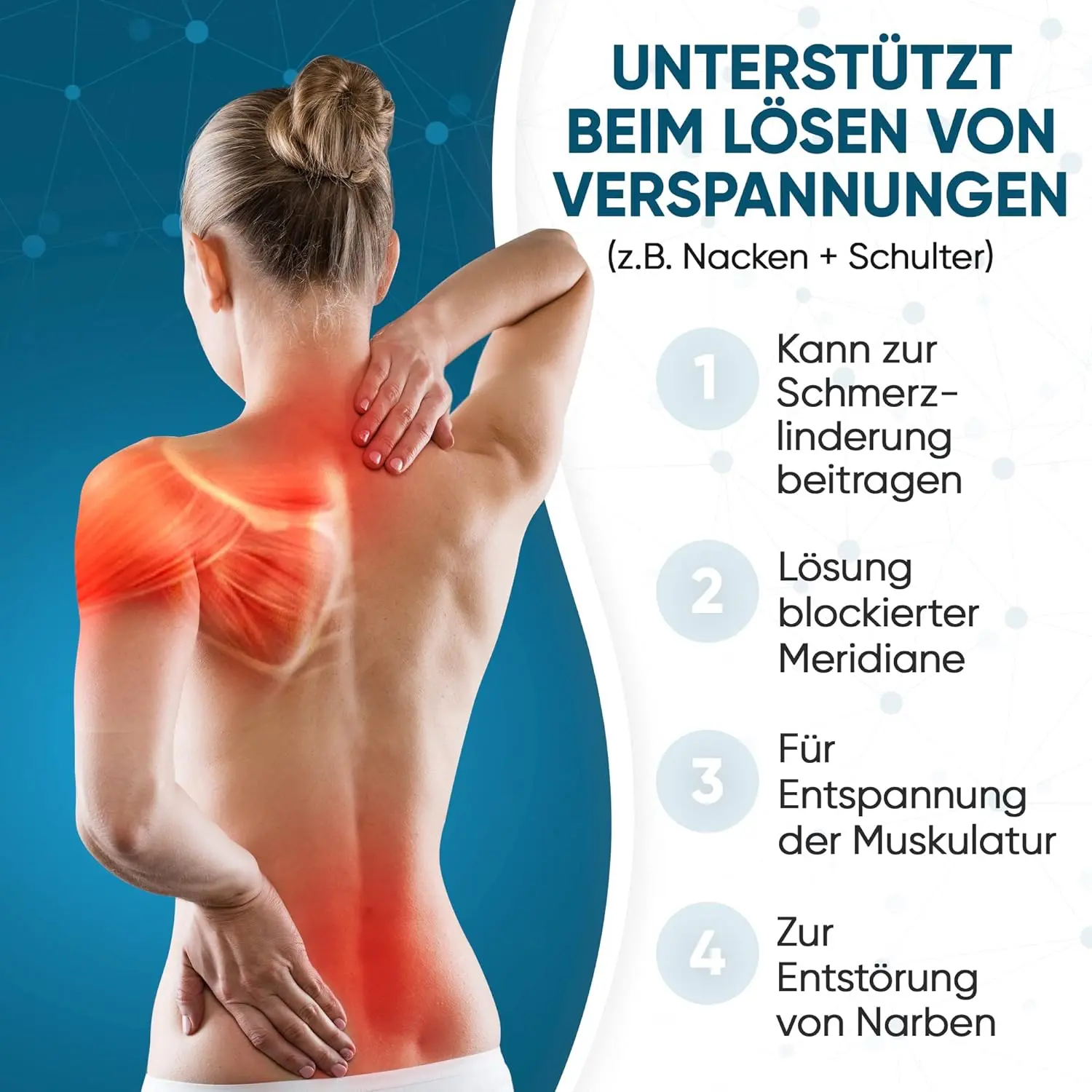 This gold-plated stainless steel acupressure pen with two ball sizes is perfect for scar treatment, tension, and adhesion relief with secure grip.