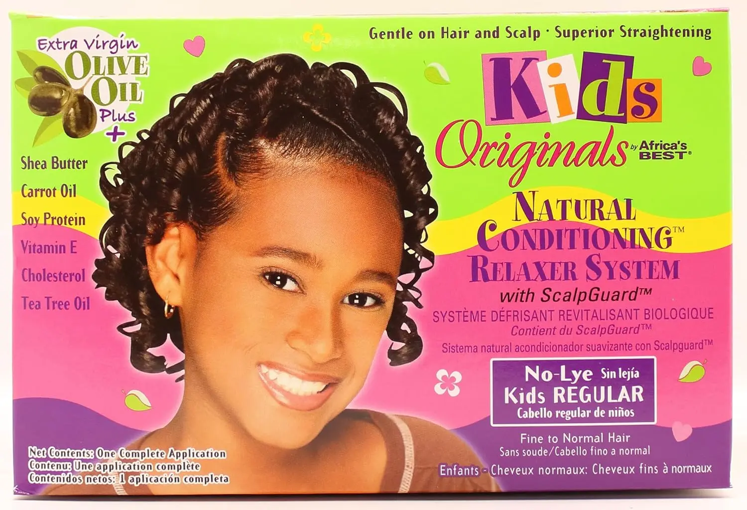 Africa's Best Kids Organics No-Lye Regular Relaxer gently conditions and smooths hair.