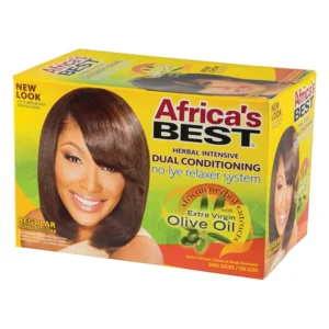 Africa's Best No-Lye Relaxer System infused with ultra conditioning African botanical oils and herbal extracts for relaxed and textured hair, providing deep penetrating moisture.
