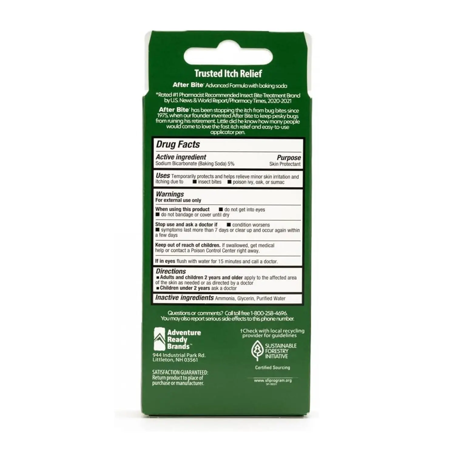 This After Bite Tender Itch Eraser pen provides instant and permanent relief from itching and pain, is pharmacist-preferred, simple to apply, portable, and proudly made in the USA.