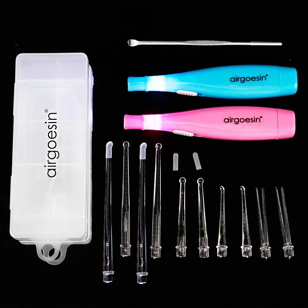 The Airgoesin lighted tonsil stone remover kit with longer tip, eight silicone tips, tonsillolith pick, batteries, and carrying case helps you easily remove tonsil stones.