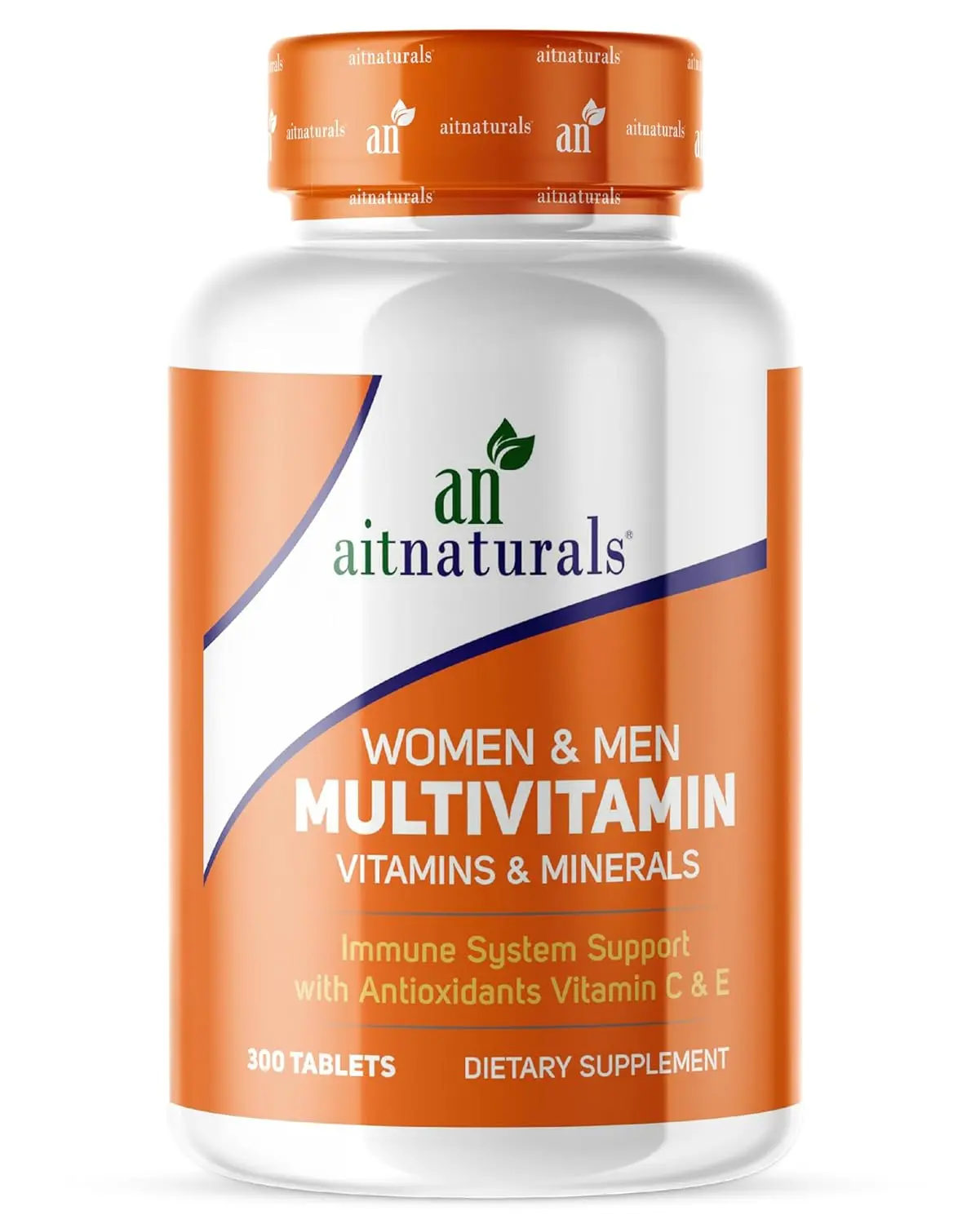 Aitnaturals multivitamin for men and women, containing essential vitamins and minerals to support energy, immunity, and overall health in a convenient tablet form.