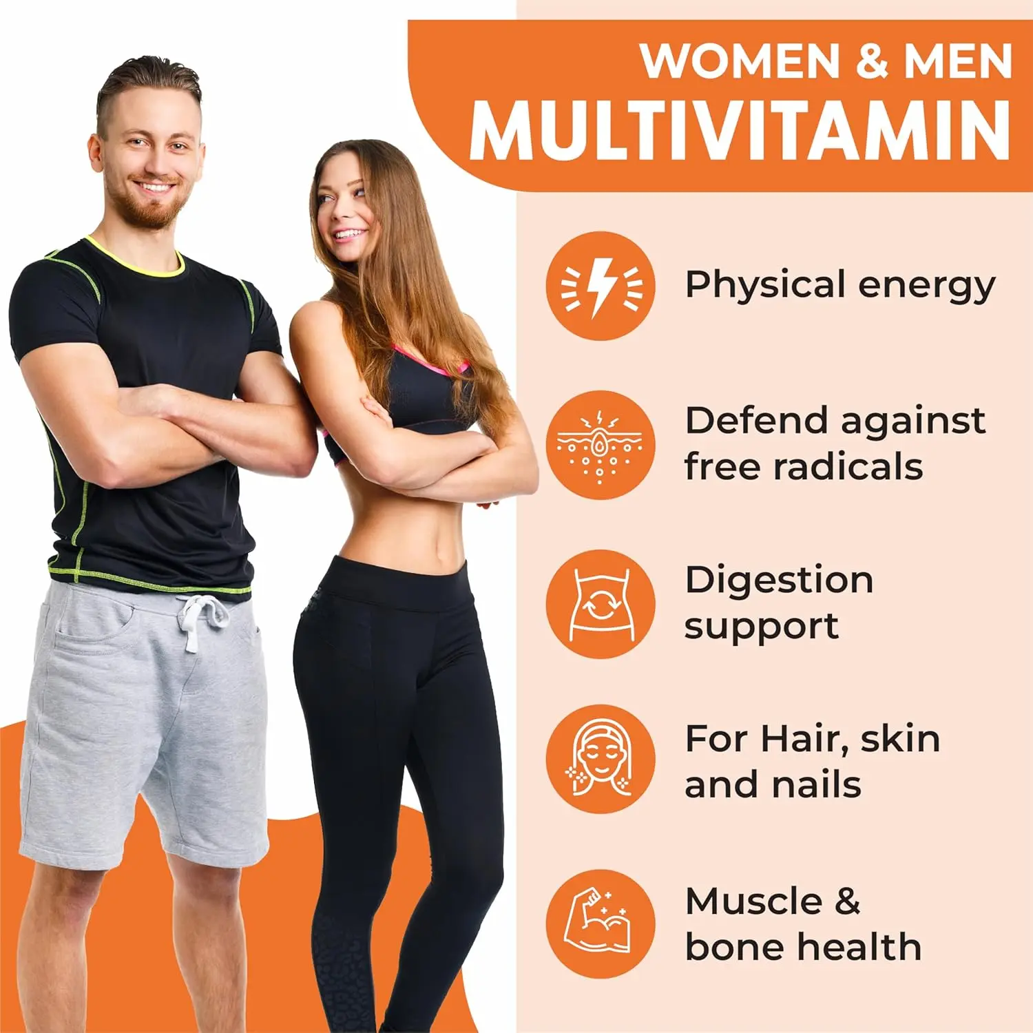 Aitnaturals multivitamin for men and women, containing essential vitamins and minerals to support energy, immunity, and overall health in a convenient tablet form.