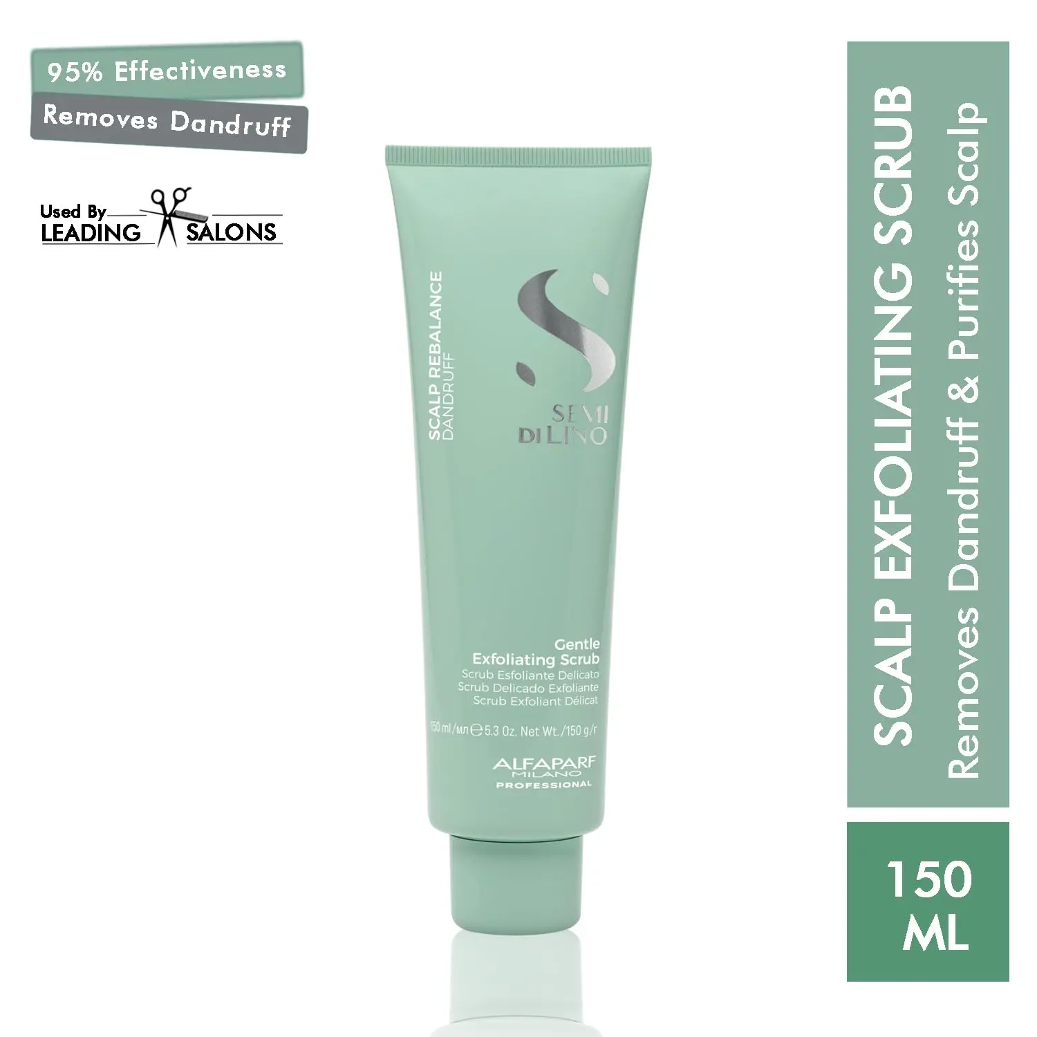 Alfaparf Milano exfoliating scalp scrub with micro granules provides deep cleansing and wellbeing.