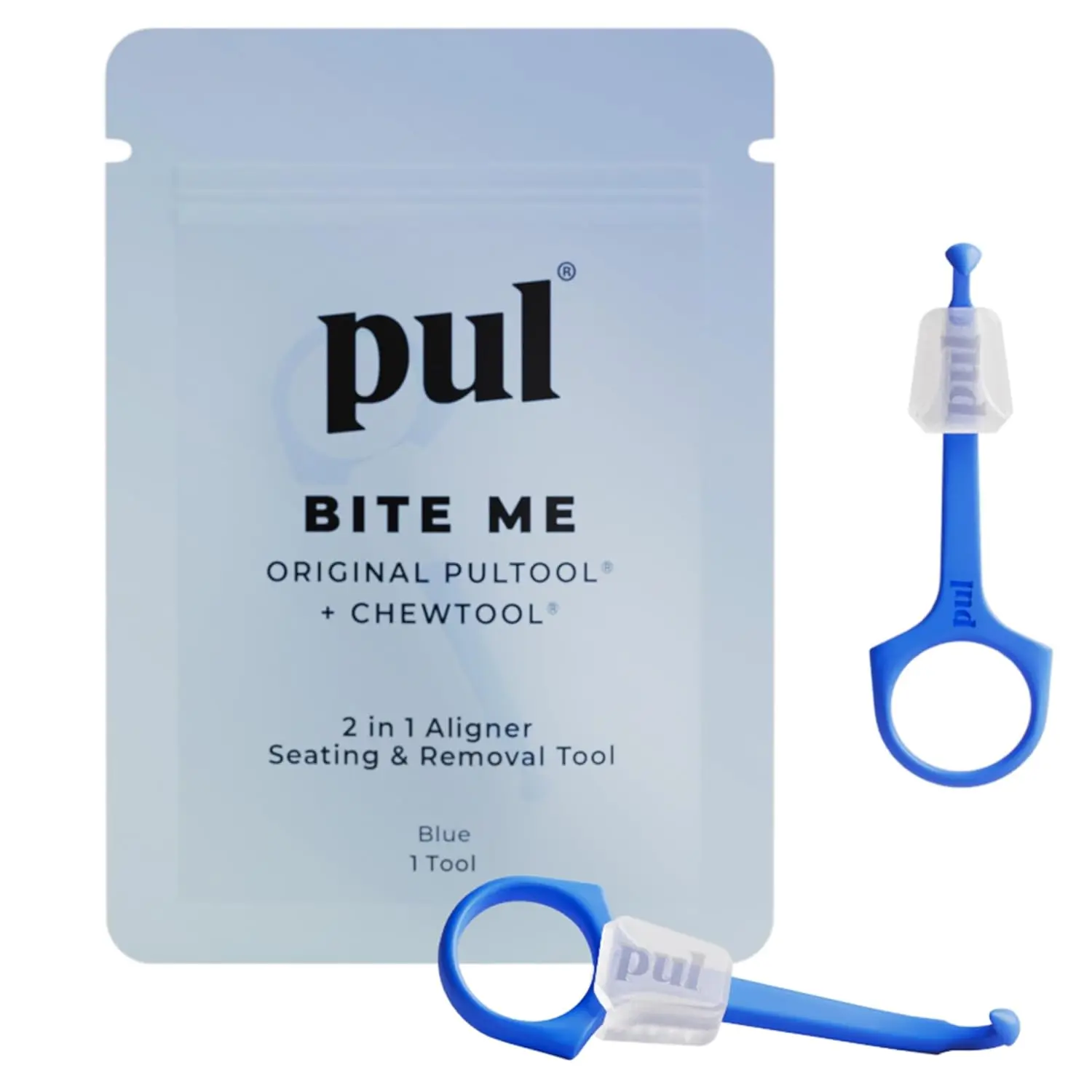 The PUL 2-in-1 aligner tool assists in seating Invisalign aligners and discreetly removing retainers and night guards, helping to keep teeth on track.