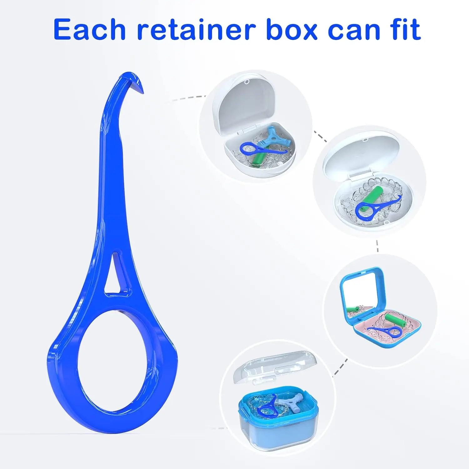 ARGOMAX aligner removal tool in blue, designed for easy and hygienic removal of invisible braces, retainers, and other orthodontic appliances.