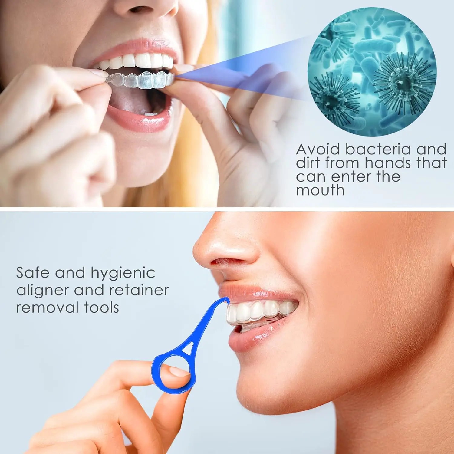 ARGOMAX aligner removal tool in blue, designed for easy and hygienic removal of invisible braces, retainers, and other orthodontic appliances.