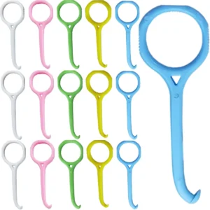 This image shows a set of 15 aligner removal tools in 5 different colors, designed for safely and effectively removing clear aligners.