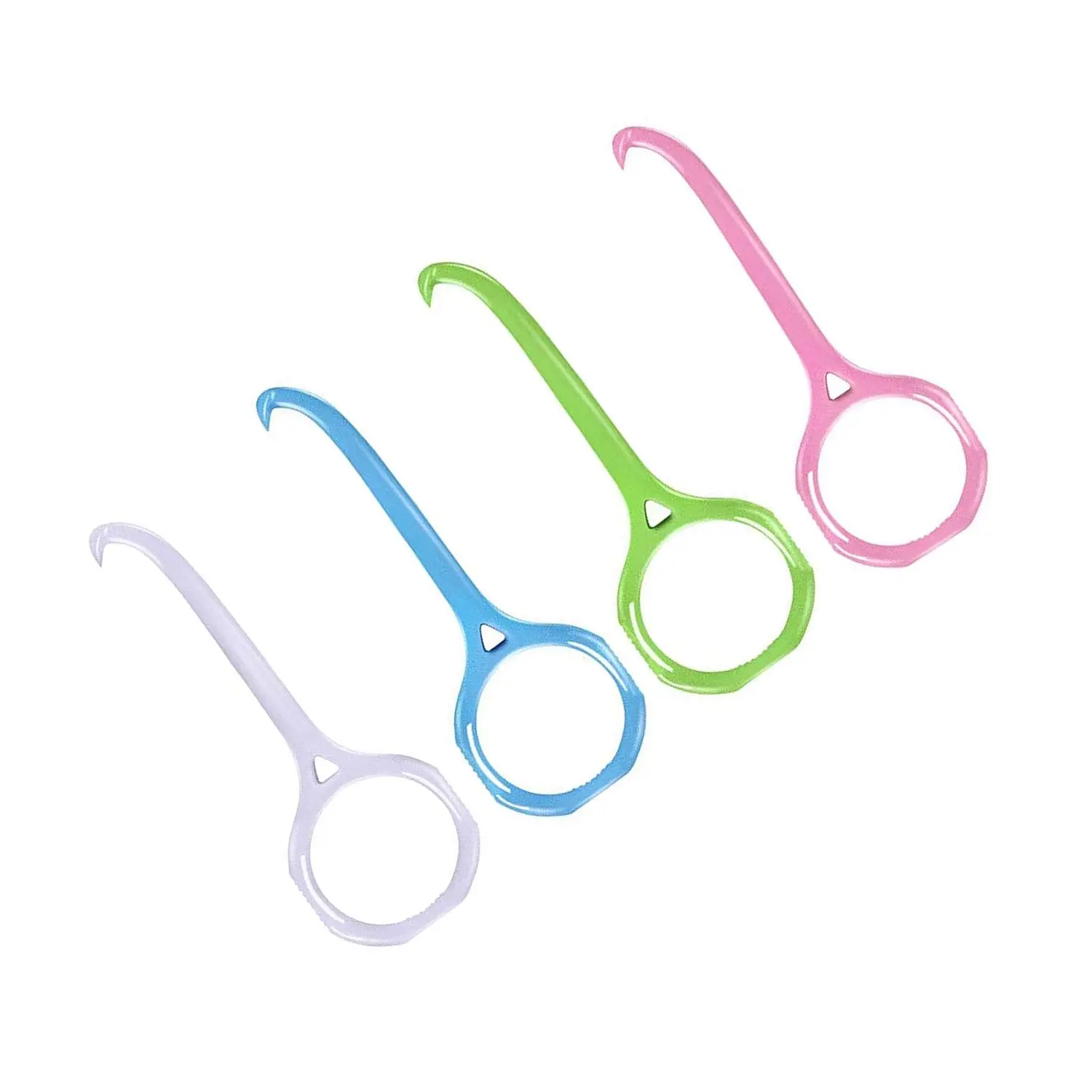 This image shows a set of four colorful aligner removal tools designed for easy and comfortable removal of clear aligners and invisible braces.