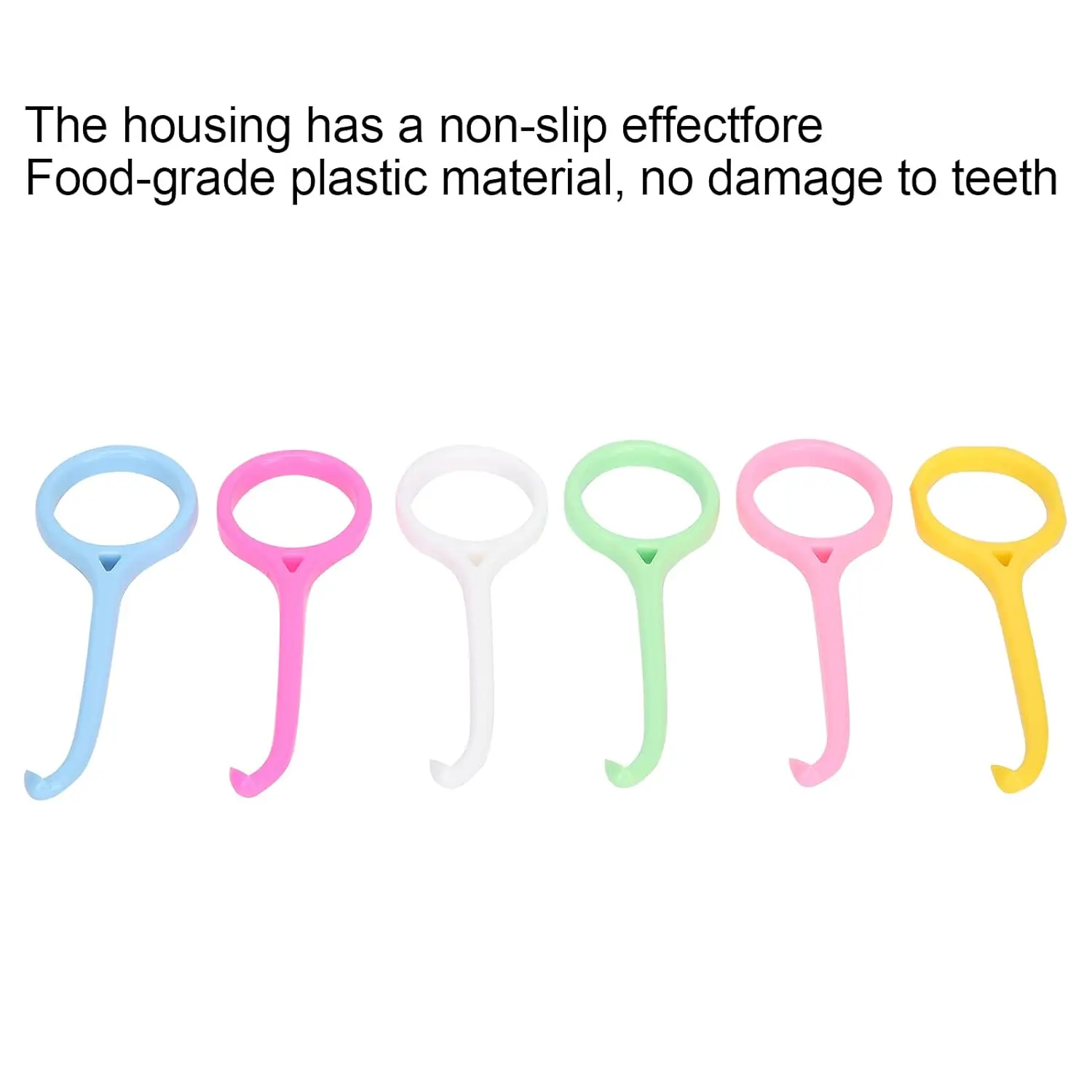 This image shows a six pack of Kaxilu aligner removal tools in different colors, designed to gently and effectively remove dental retainers and aligners like Invisalign without damaging gums, featuring a grip ring and non-slip case.