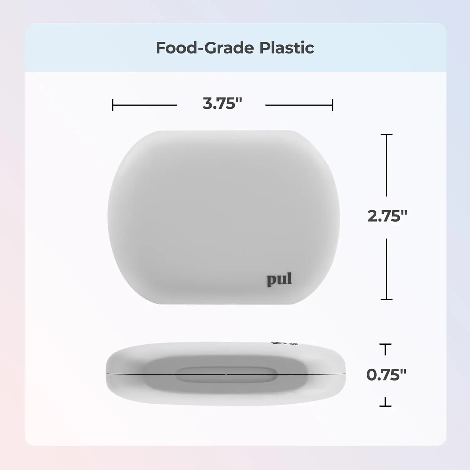 Gray slim and sleek PUL aligner case securely holding clear aligners.