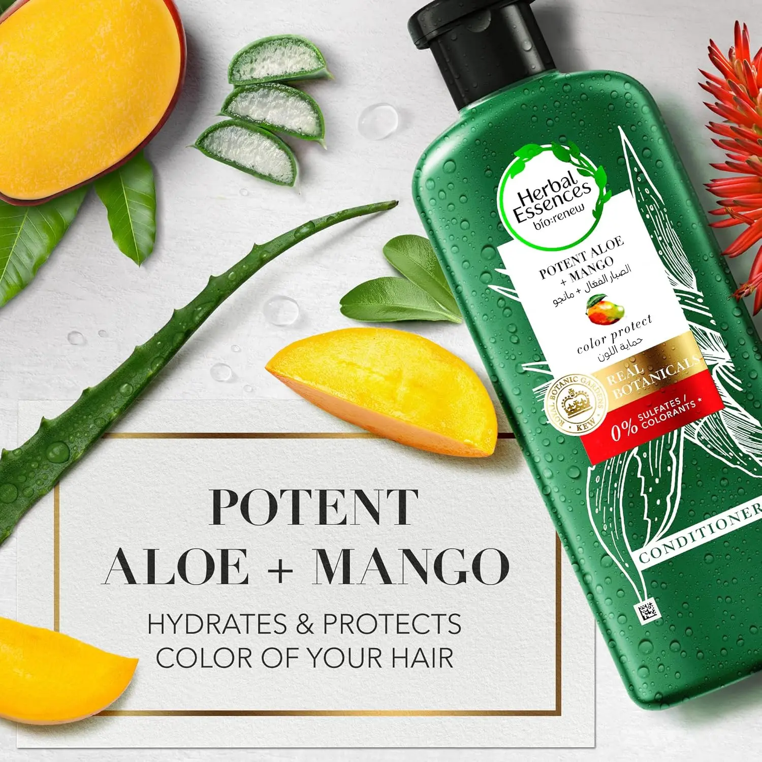 Herbal Essences Aloe Vera and Mango shampoo, conditioner, and hair oil set protects color-treated hair and hydrates dry hair, leaving it smooth and manageable.