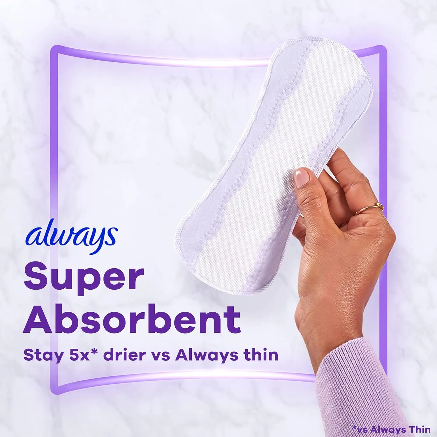 Always Anti-Bunch Xtra Protection panty liners for women provide comfortable, long-lasting protection with a dual-layer design and Edge-2-Edge adhesive.