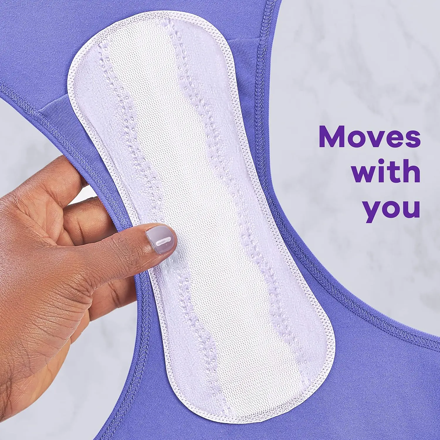 Always Anti-Bunch Xtra Protection panty liners for women provide comfortable, long-lasting protection with a dual-layer design and Edge-2-Edge adhesive.