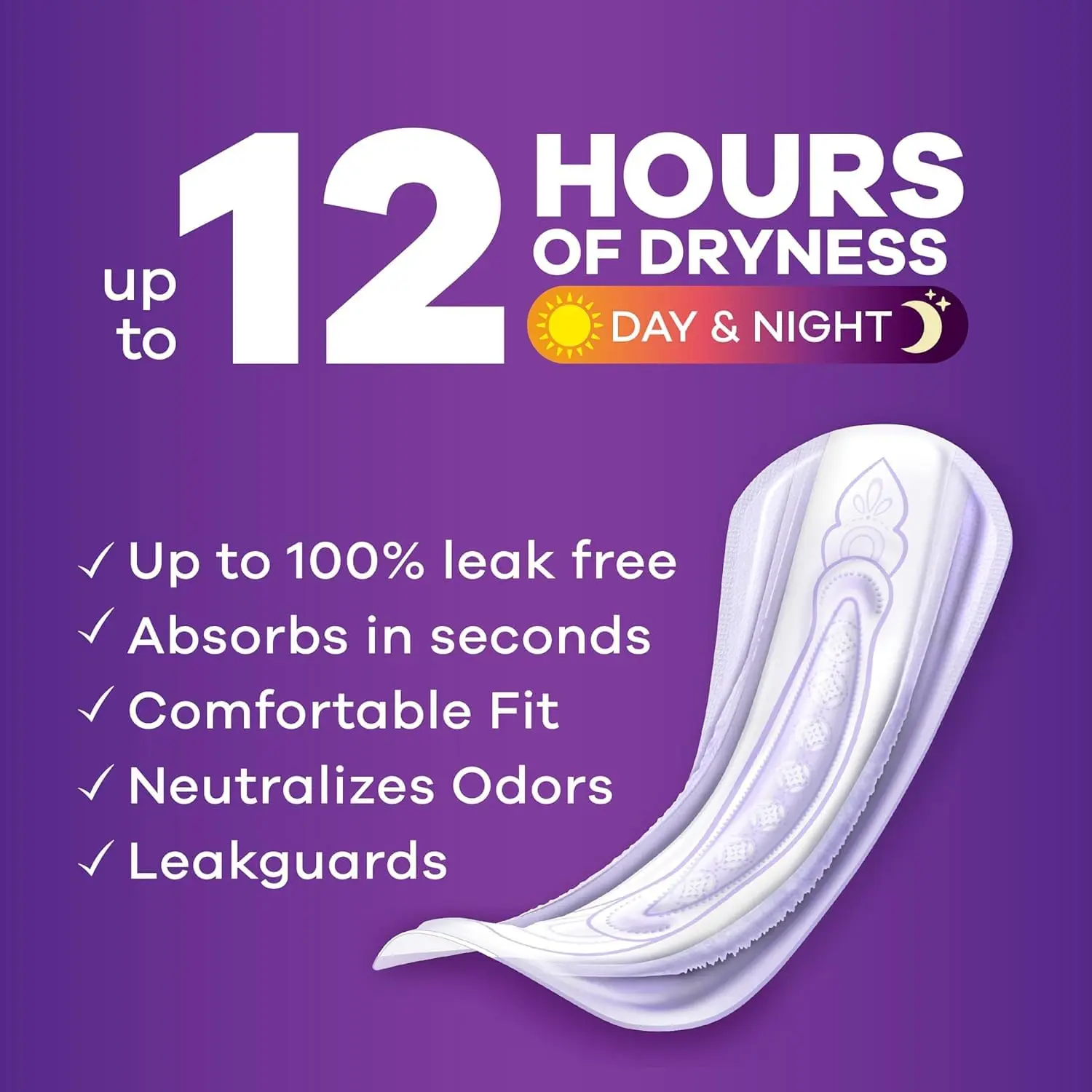 Always Discreet light incontinence pads with RapidDry core lock away leaks and odors, keeping you drier than period liners.