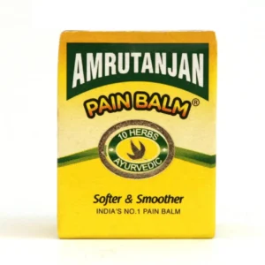 Amrutanjan aromatic balm for headache relief, manufactured by Amrutanjan, offering pure healthy essence in a set of four 9ml containers, designed to kick out pain.