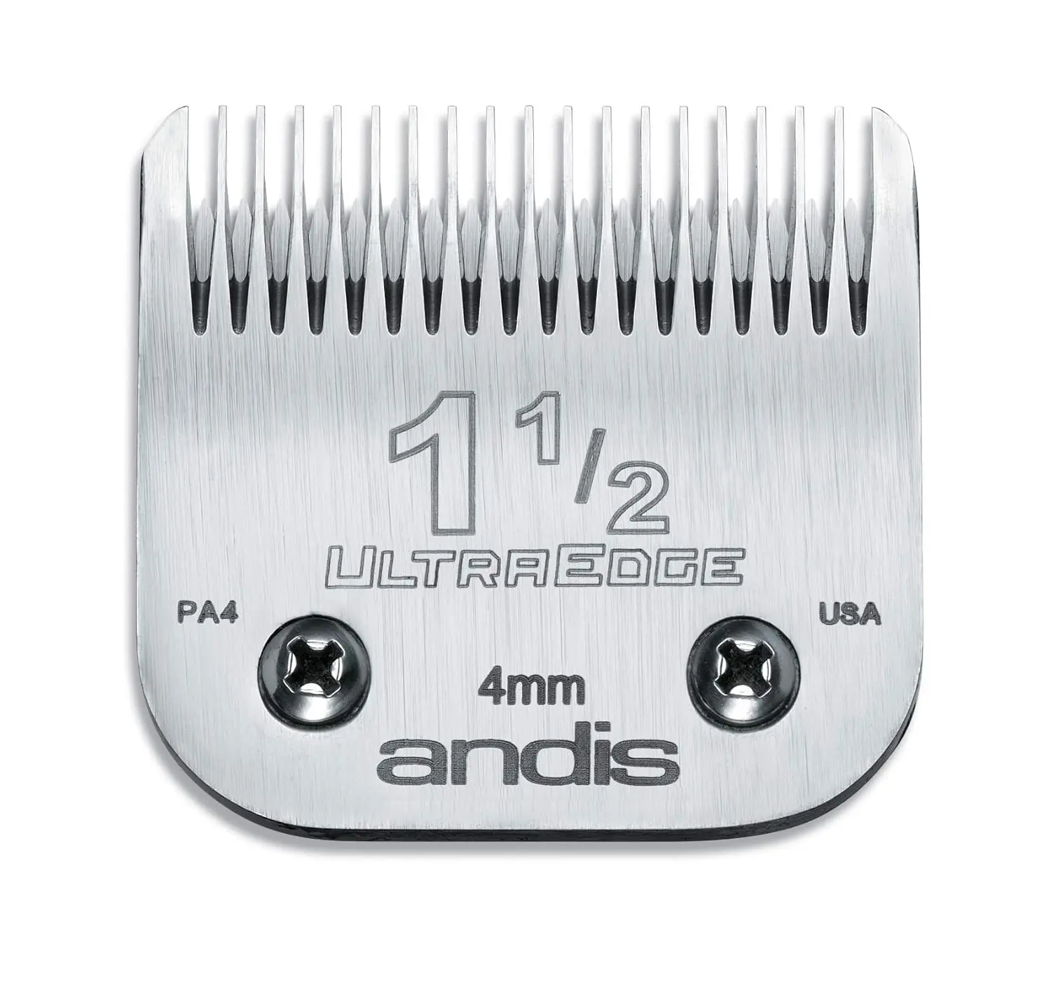 The Andis UltraEdge Size 1-1/2 clipper blade is made with carbonized steel to extend the edge life for precise cuts.
