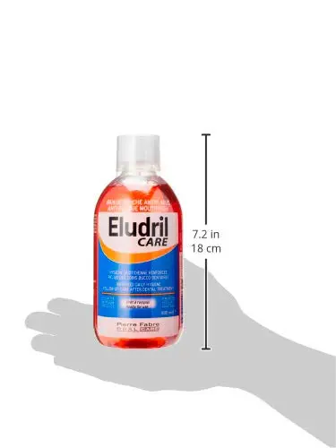 Bottle of antiplaque mouthwash for adults that is antibacterial and mint free, offering soothing oral care.