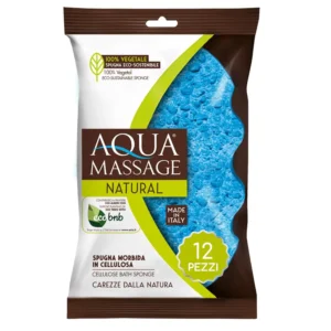 This is an Aqua Massage cellulose bath sponge, perfect for gently cleansing skin, and comes in assorted colors.