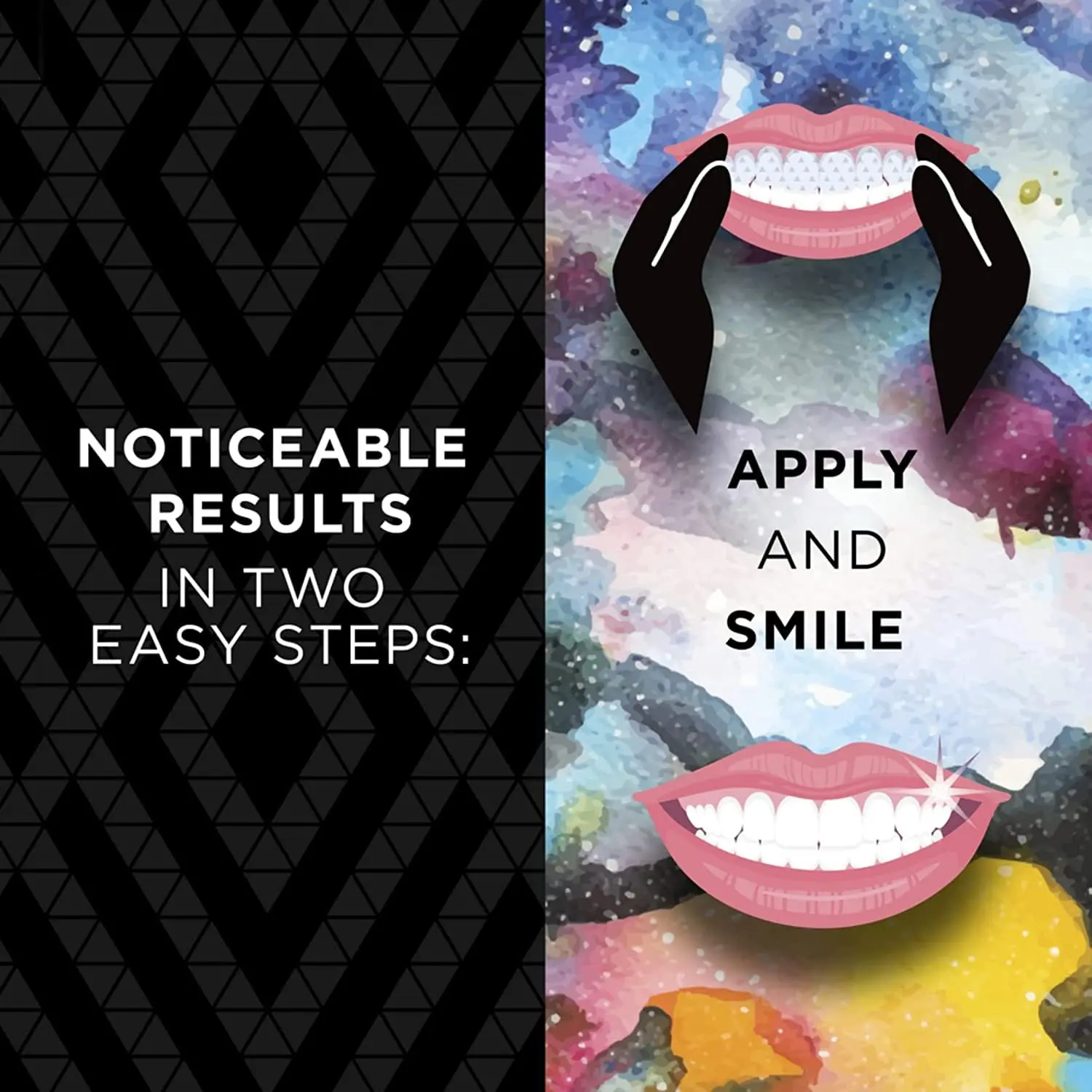 This image shows the ARC teeth whitening kit with seven treatments, each containing two strips for the upper and lower teeth, designed for secure and enamel-safe teeth whitening.