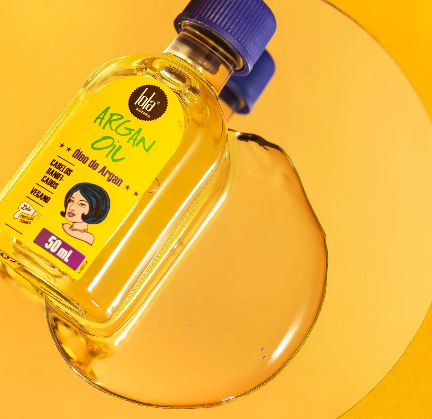 Lola Cosmetics argan oil deeply nourishes dry hair, controls frizz, and adds lightweight shine for a smooth, radiant look.