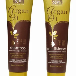 This large argan oil shampoo and conditioner set, each bottle containing 300ml, provides a complete hair care solution.