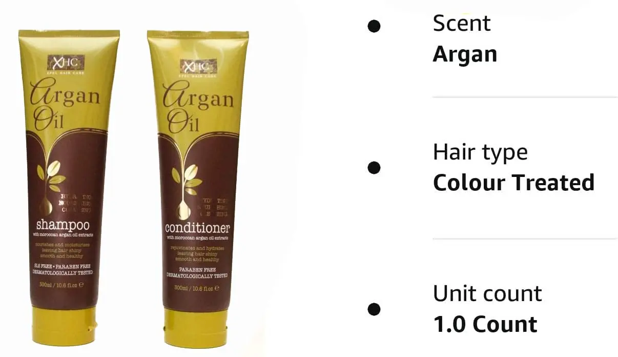 This large argan oil shampoo and conditioner set, each bottle containing 300ml, provides a complete hair care solution.